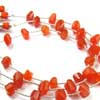 Natural Orange Carnelian Twisted Tear Drop Beads Strand Sold per 6-inch strand and Size 7mm to 10mm approx. Carnelian is a brownish-red semi precious gemstone. It is found commonly in india as well as in south america. Also known for feng-shui and healing purposes. 